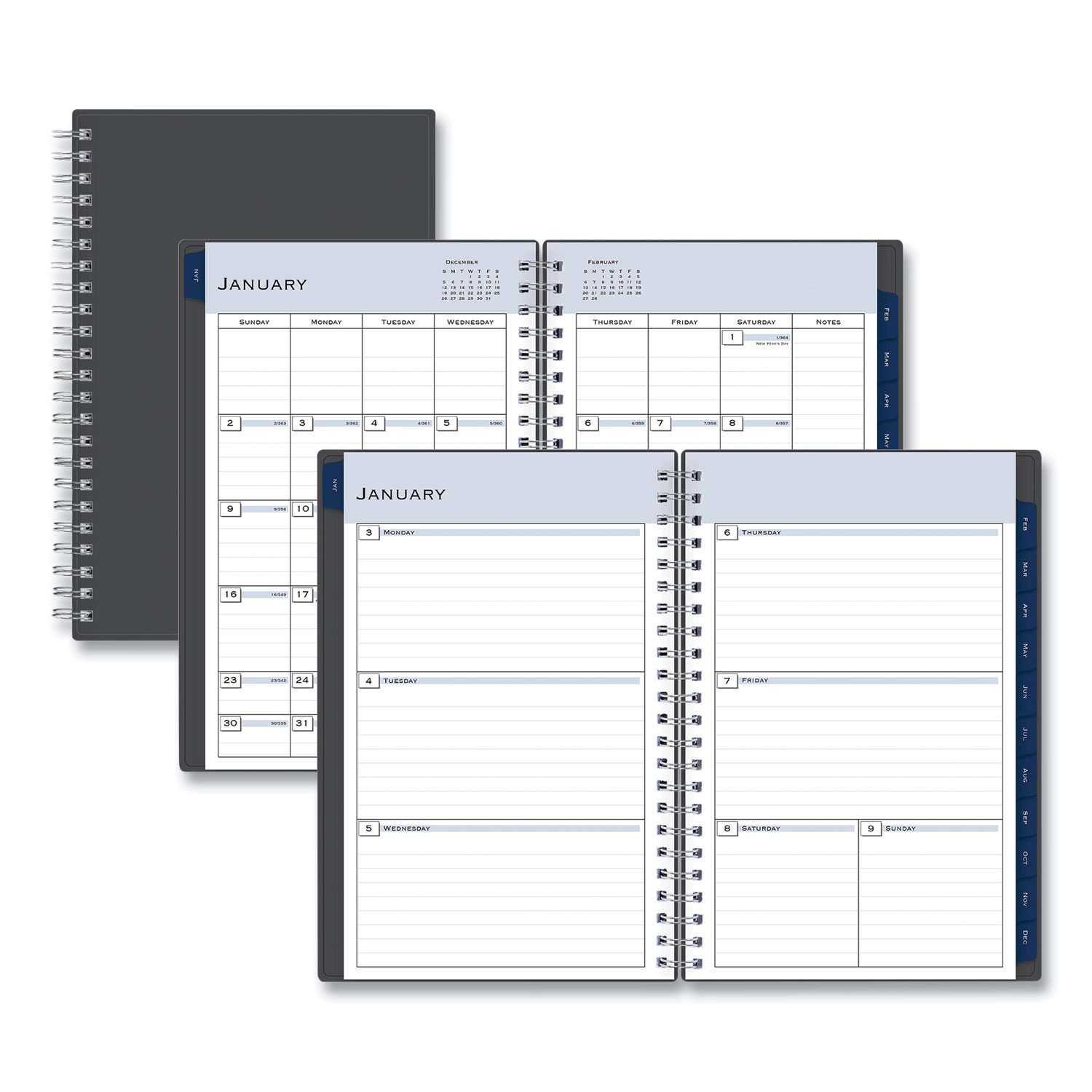 Passages Weekly/Monthly Planner 8 x 5 Charcoal Cover 12-Month Jan to Dec 2025 product image