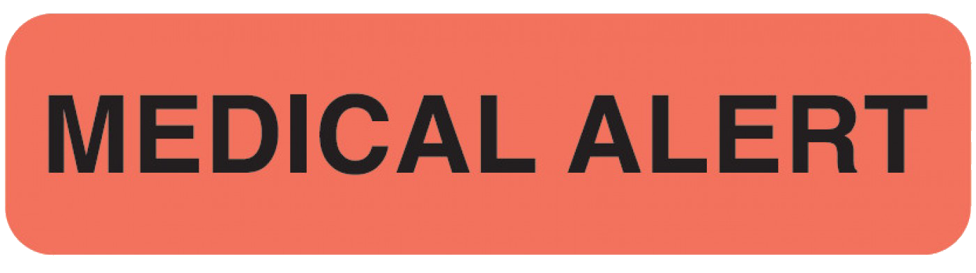 Fluorescent Red Label "Medical Alert:" Box of 500 product image