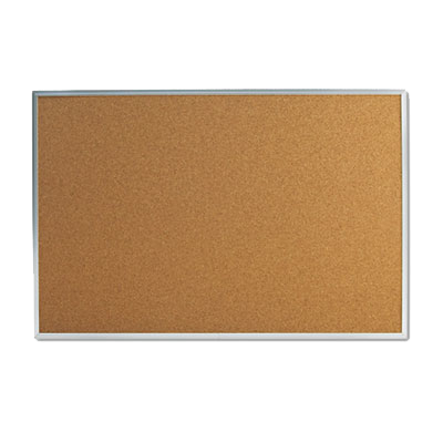 Universal® Natural Cork Bulletin Board 36" x 24" Satin Aluminum Frame product image