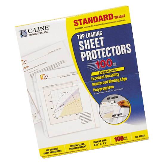 Clear Letter Standard Weight Polypropylene Sheet Protector Box of 100 product image