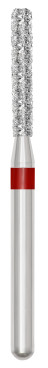 Piranha Diamond Single-Use Burs, FG, Modified Flat End Cylinder, # 837KR-014, 1.4 mm, Fine, Red, 25/Pk, 837KR-014F image