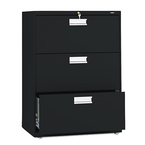 600 Series Black Three-Drawer Lateral File 30" image