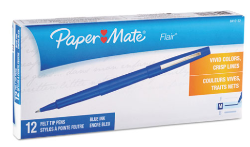 Paper Mate Point Guard Flair Bullet Point Stick Pen Red Ink 1.4mm 36/Box