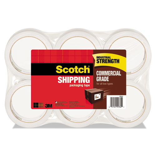 Scotch Clear 3750 Commercial Grade Packaging Tape 1.88" x 54.6yds Pack of 6 product image