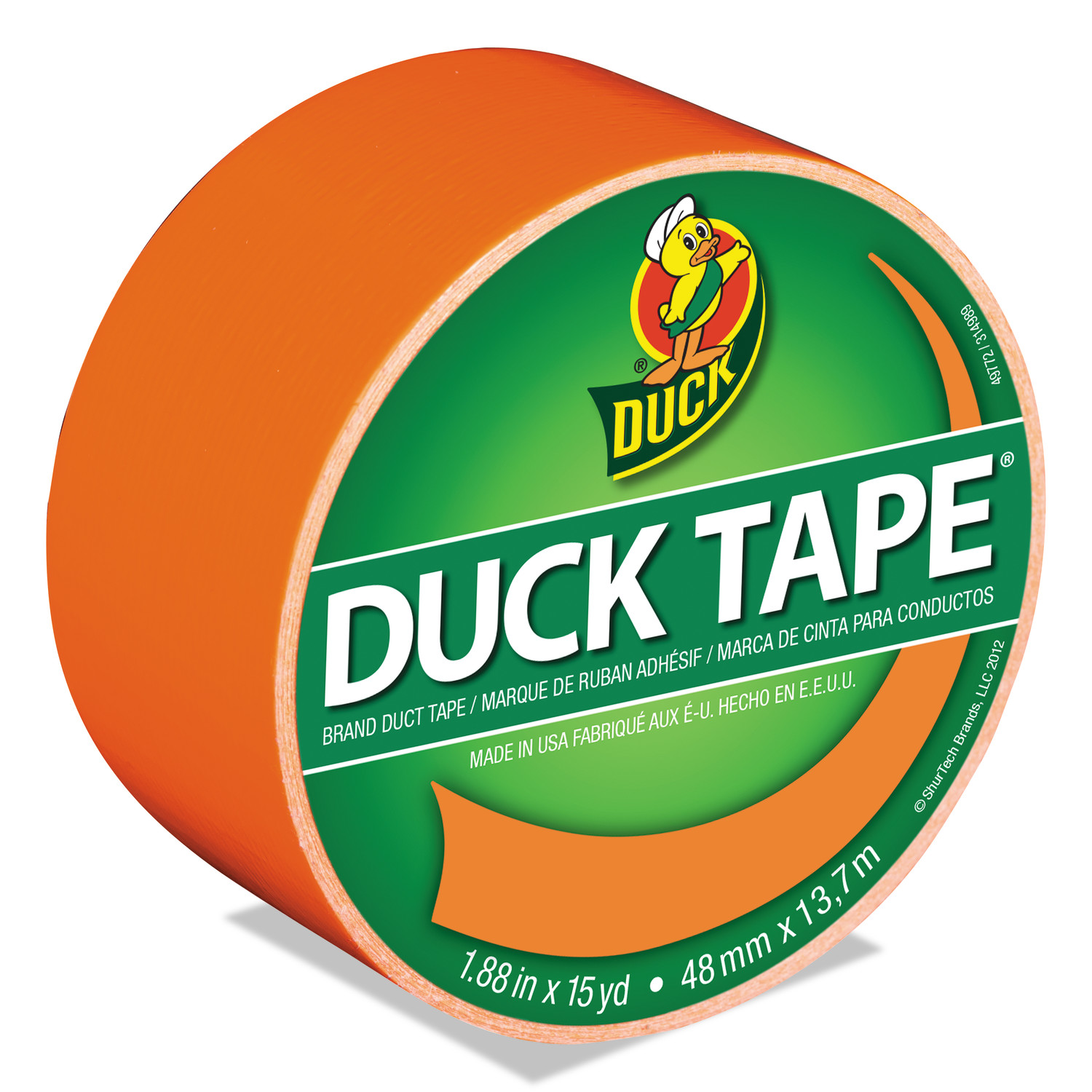 Duck® Colored Duct Tape 3" Core 1.88" x 15 yds Neon Orange product image