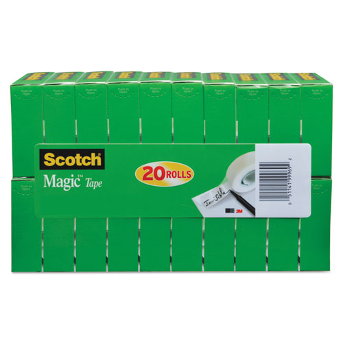Scotch® Magic Tape Value Pack 3/4" x 1000" 1" Core Clear Pack of 20 product image