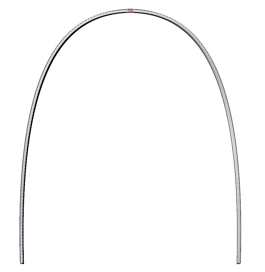 dentaflex® Ideal Arches Rectangular Mandibular Eight-Strand Braided 16 x 16 Red Pack of 10 product image