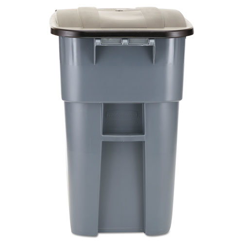 Rubbermaid® Brute Rollout Container Square Plastic 50 Gallon Gray product image