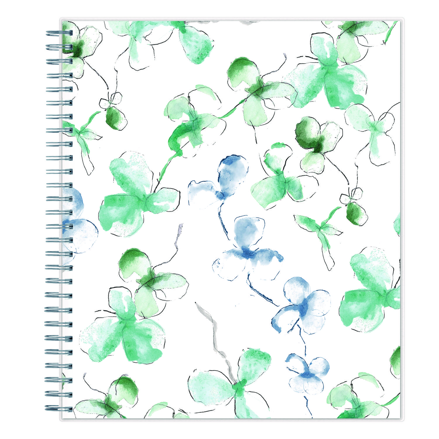 Lindley Monthly Planner Floral Artwork 10 x 8 White/Blue/Green Cover 12-Month Jan to Dec 2025 product image