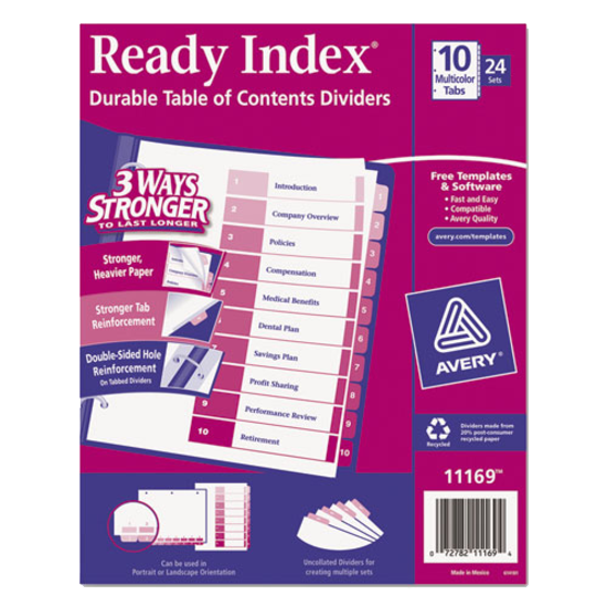 10-Tab Letter Assorted Ready Index Dividers Box of 24 product image