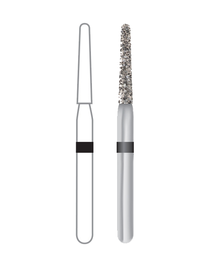 Midwest® #856L/014 Super Coarse Multi-Use Diamond Taper Round Long FG Short Shank Pack of 5 image