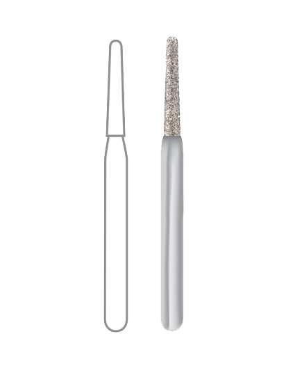 Midwest® #856/012 Medium Multi-Use Diamond Taper Round FG Short Shank Pack of 5 image