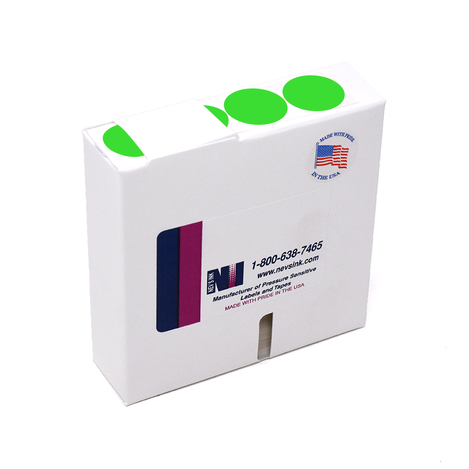 Label Color Coded Dot Roll Form - 1" Flr Green 1/Roll product image
