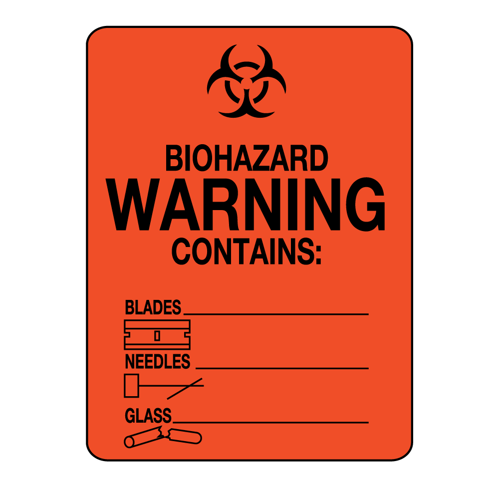Biohazard Contains Blades/Needles/Glass Label Roll product image