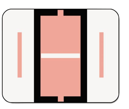 Smead Pink A-Z Color-Coded Bar-Style End Tab Labels Letter I Roll of 500 product image