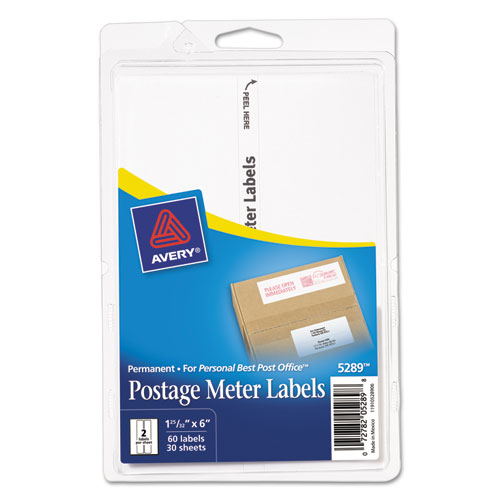 White Postage Meter Labels Pack of 60 product image