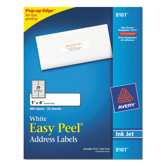 Easy Peel Inkjet White Address Labels 1 x 4 Box of 500 product image