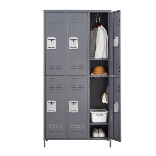 6 Door 72"H  Employee Storage Locker Gray product image