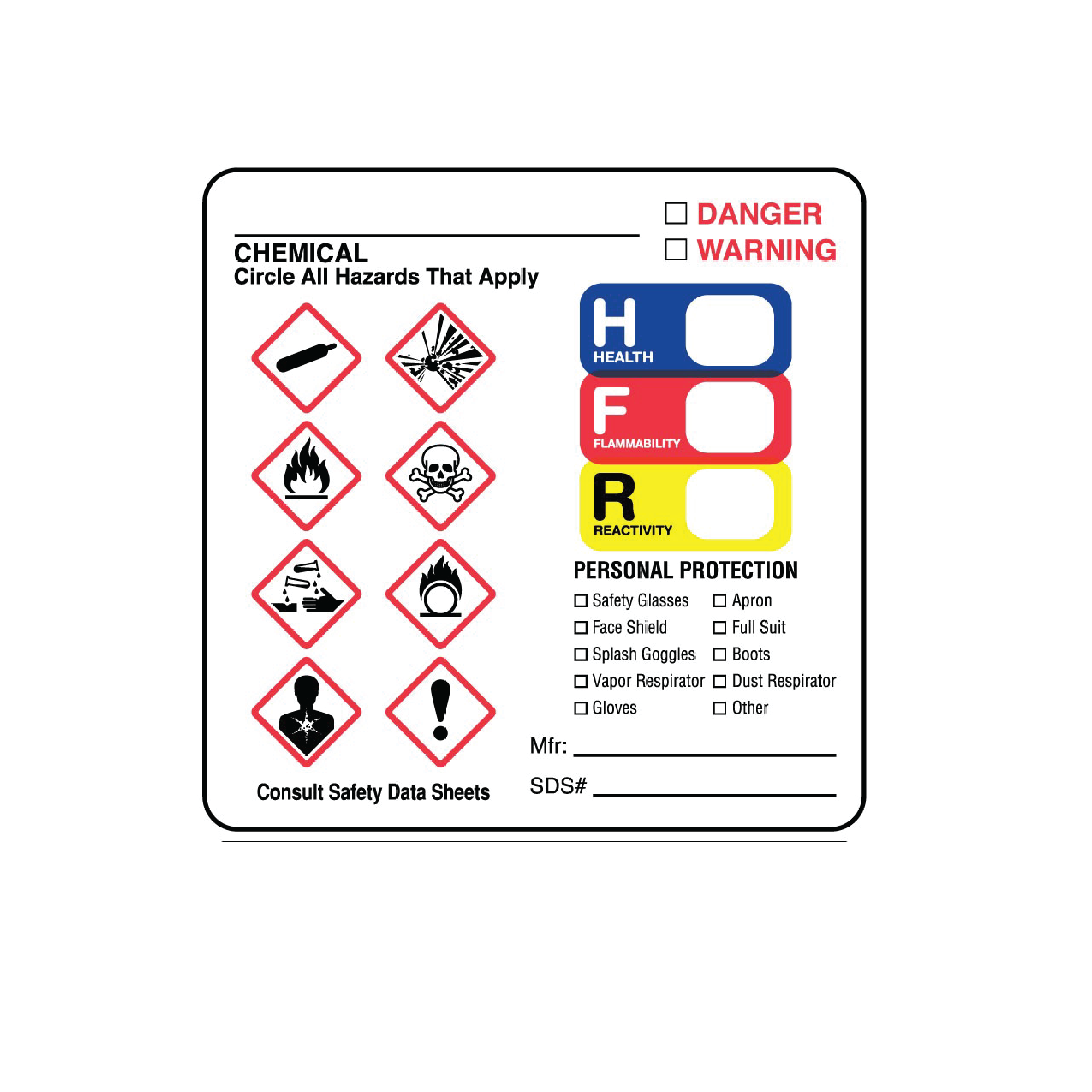 Chemical Circle All Hazards That Apply GHS Label Roll product image