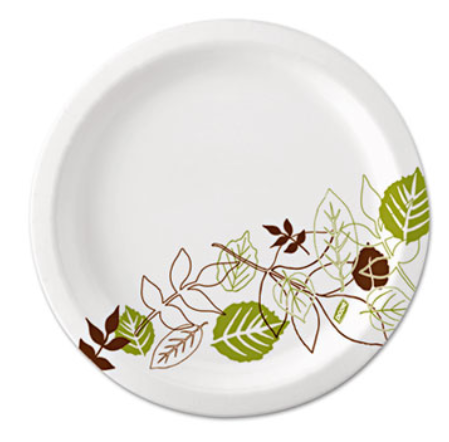 DIXIE Pathways Soak-Proof Shield Mediumweight Paper Plates 6 7/8" Grn/Burg Carton of 500 product image