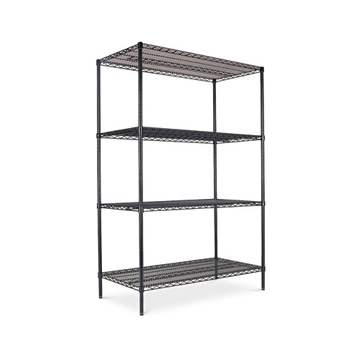 Black Four-Shelf Wire Shelving Starter Kit 48wx24d image