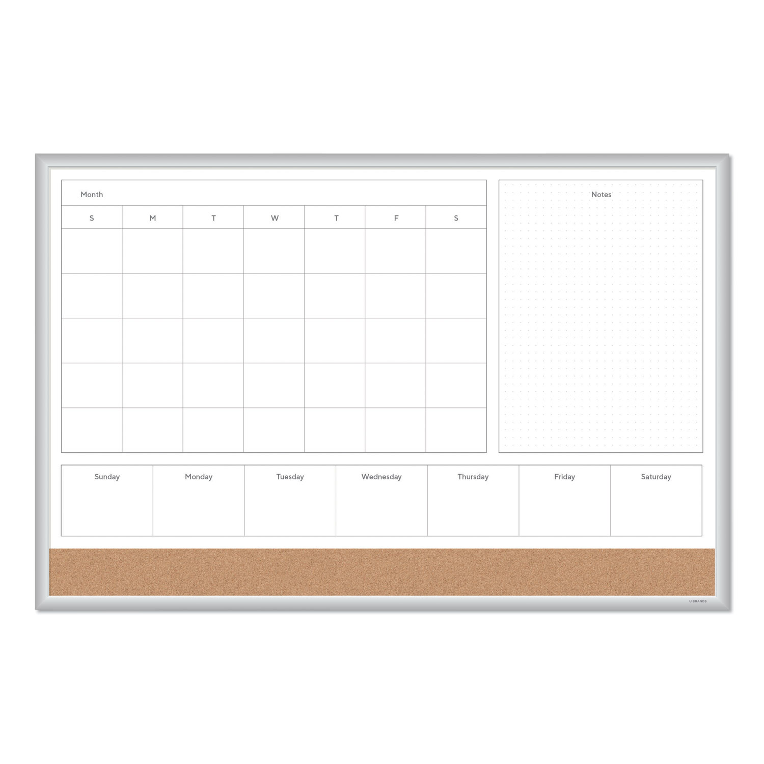 U Brands 4N1 Magnetic Dry Erase Combo Board 36 x 24 White/Natural product image