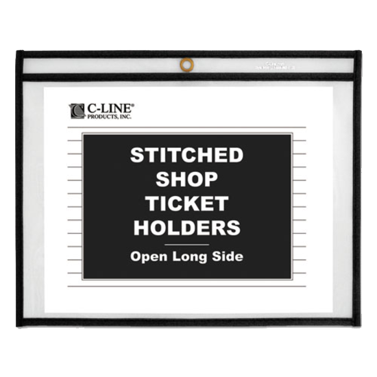 C-Line® Shop/Job Ticket Holders Stitched Open-Side Clear 11" x 8-1/2" product image