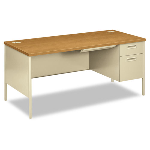 Metro Classic Right Pedestal Desk Harvest/Putty 66" product image