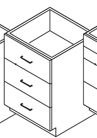 Cabinet 3 Drawer No Top product image