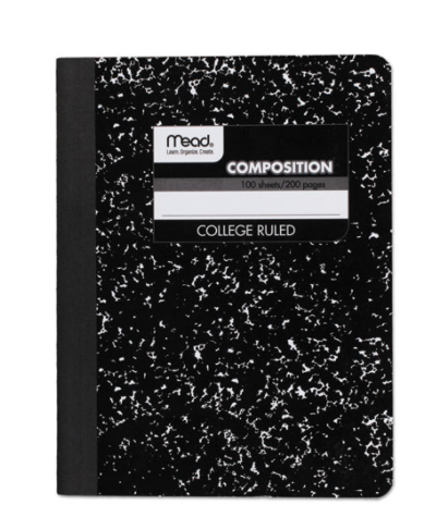 Mead Composition Book College Rule 9 3/4 x 7 1/2 White 100 Sheets product image