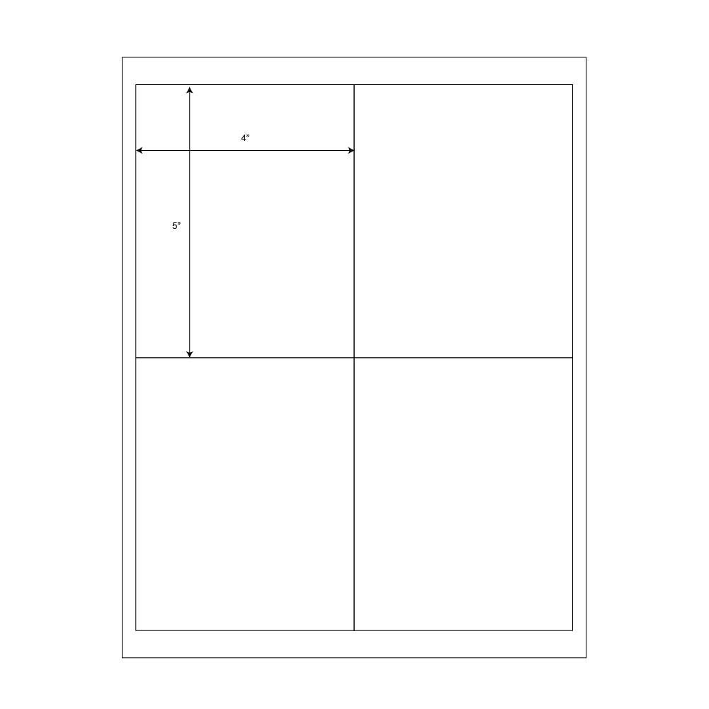 Laser Sheet Labels 4" x 5" Box of 100 product image