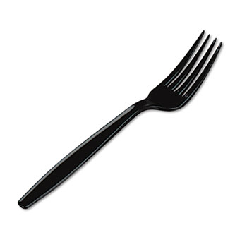 Dixie® Heavy Weight Black Plastic Forks Carton of 1000 product image