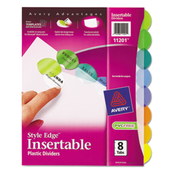 Avery Insertable Style Edge Tab Plastic Dividers 8-Tab Letter product image