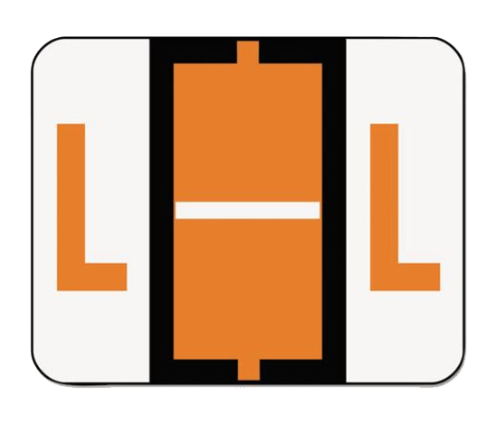 Smead Dark Orange A-Z Color-Coded Bar-Style End Tab Labels Letter L Roll of 500 product image