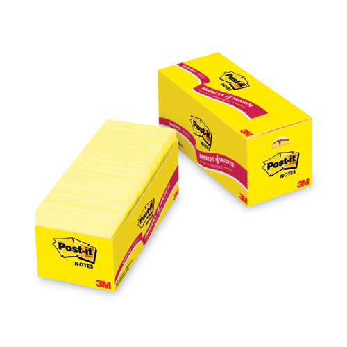Post-it® Notes Original Pads in Canary Yellow Cabinet Pack 3 x 3 90-Sheet Pack of 18 product image