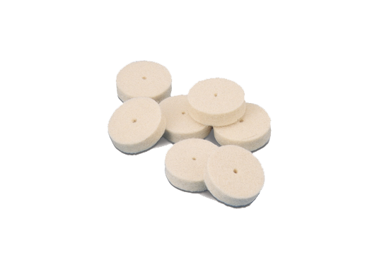 Miniature Square Edge Felt Wheels 1" x 1/8" Soft Box of 25 product image