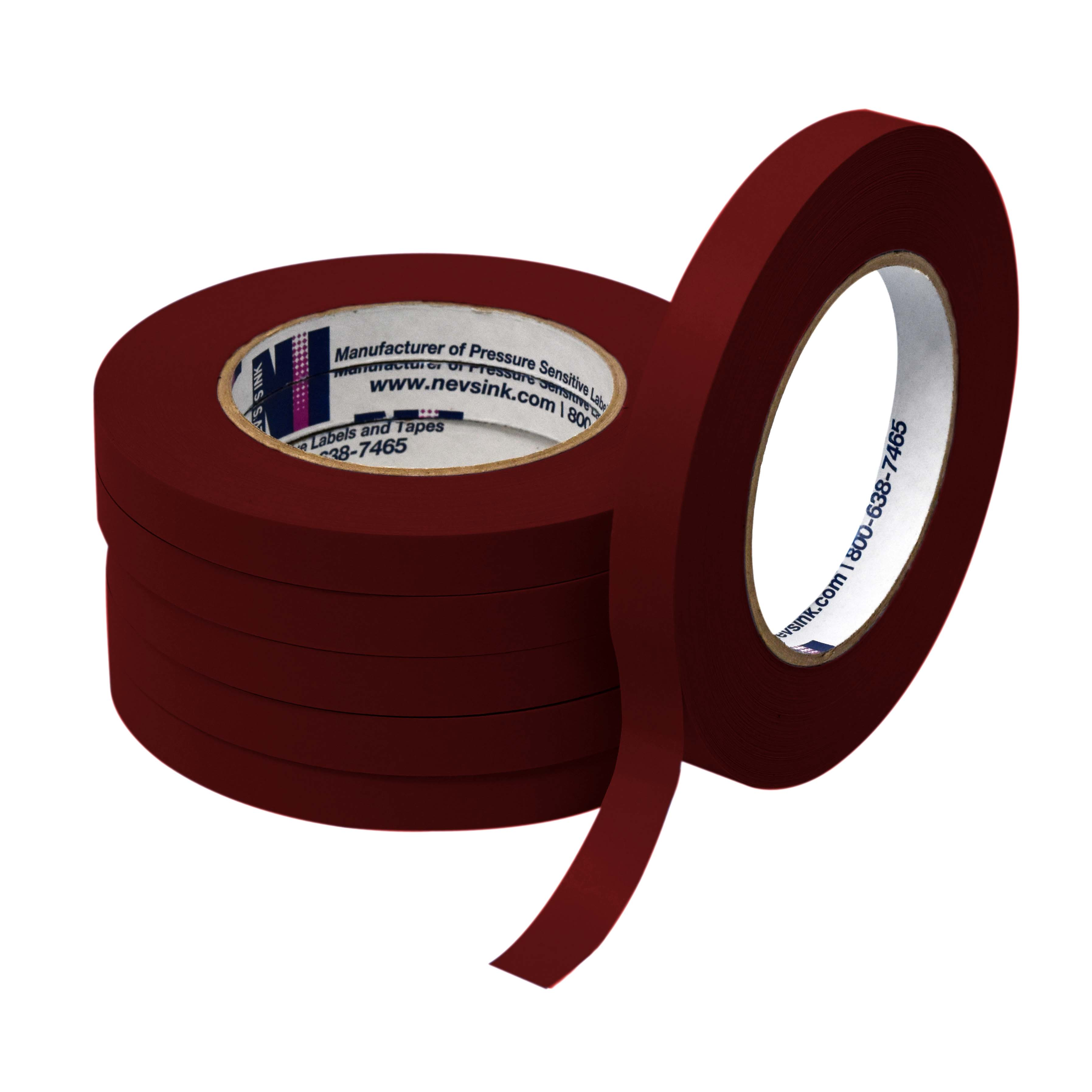 Dark Red Labeling Tape 1/2" Wide x 60yd Box of 6 product image