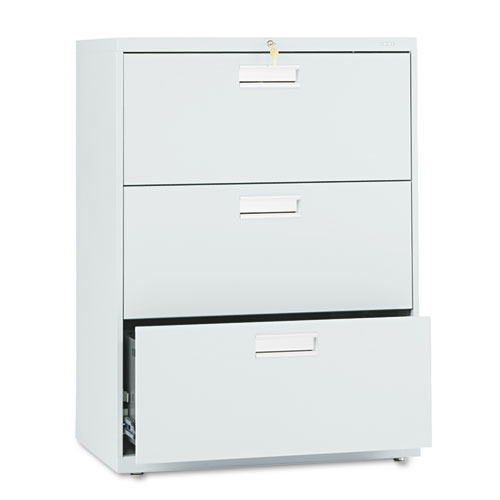 600 Series Light Gray Three-Drawer Lateral File 30" - 600 Series Light Gray Three-Drawer Lateral File 30" - Image 1