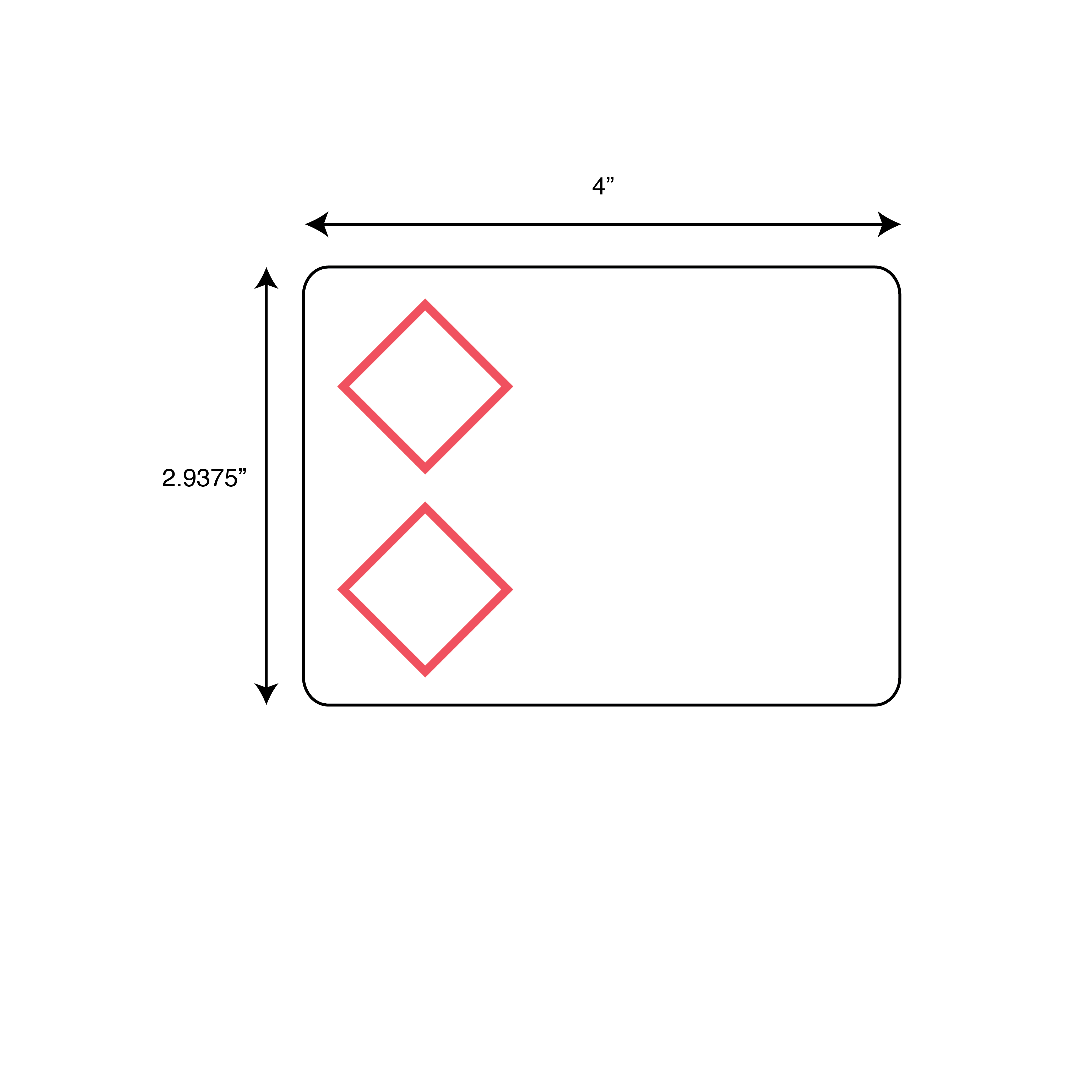 GHS Label Blank with 2 Diamonds 2-15/16" x 4" 1/Roll product image