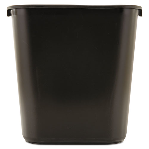 Rubbermaid® Deskside Plastic Wastebasket Rectangular 7 Gallon Black product image