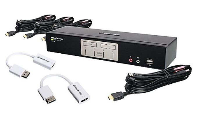 IOGEAR 4-Port HDMI and DisplayPort KVM Kit product image