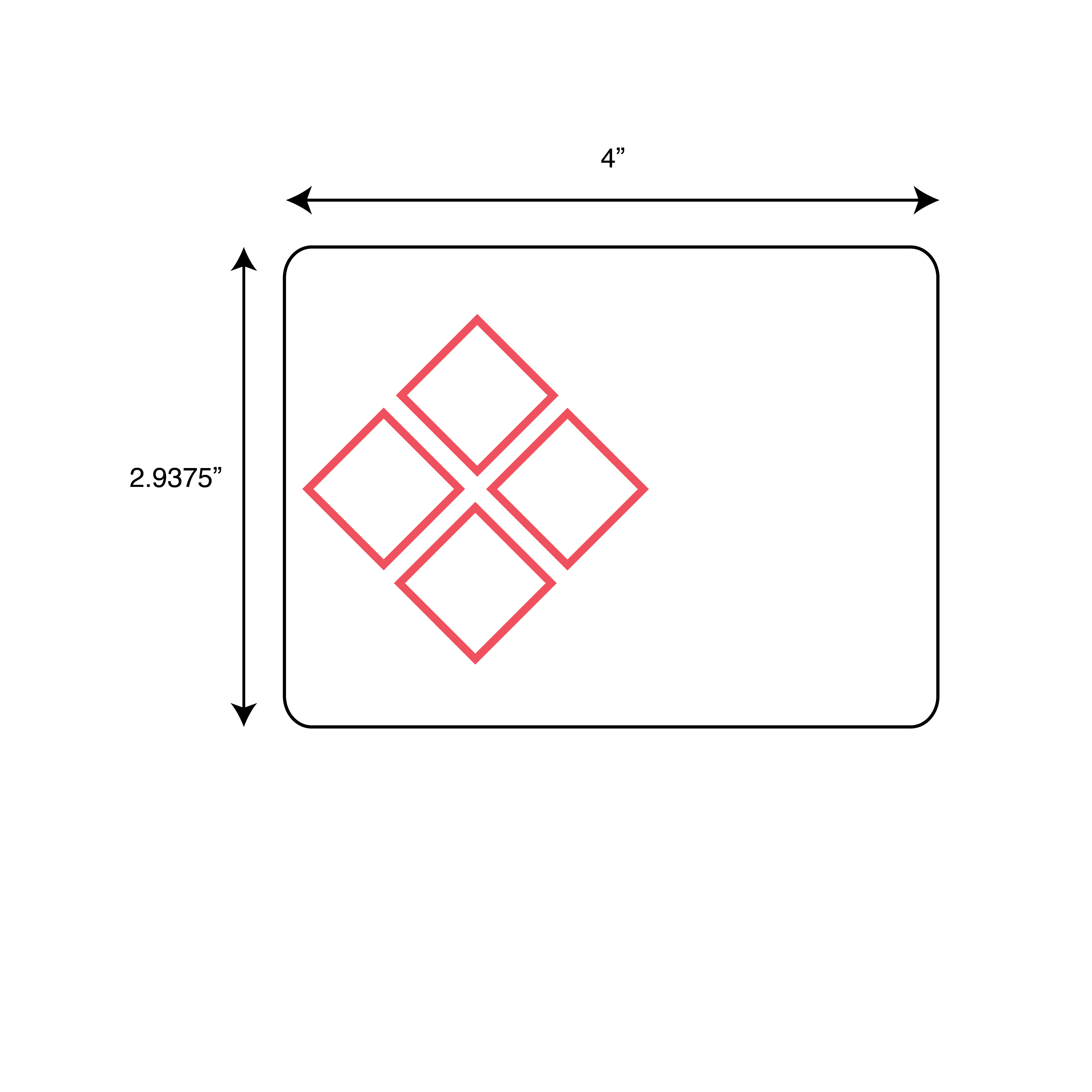 GHS Label Blank with 4 Diamonds 2-15/16" x 4" 1/Roll product image