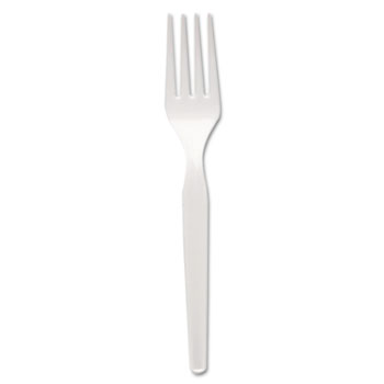 Dixie® Medium Weight White Plastic Forks Carton of 1000 product image