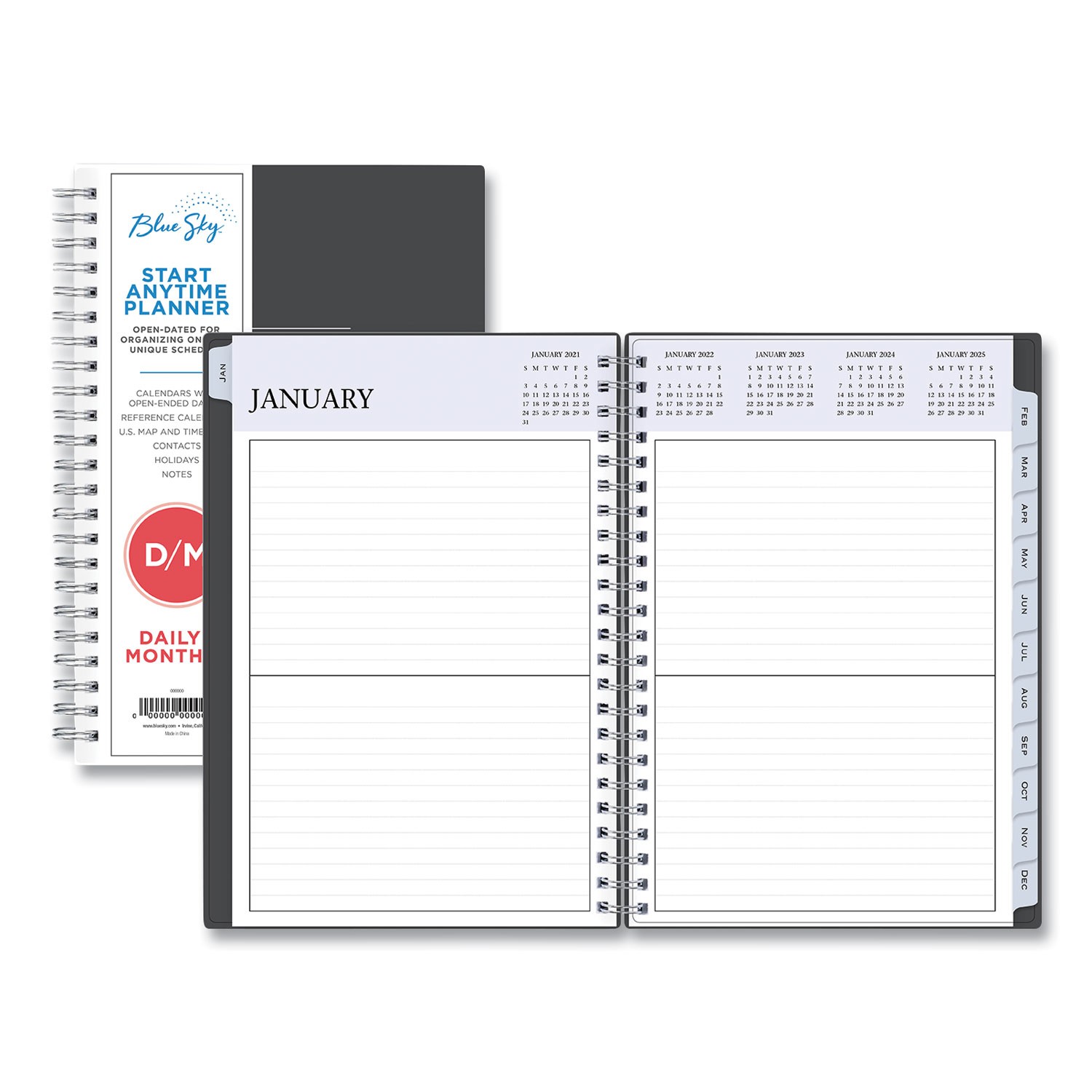 Passages Non-Dated Perpetual Daily Planner 8.5 x 5.5 Black Cover 60-Month Jan to Dec 2021 to 2025 product image
