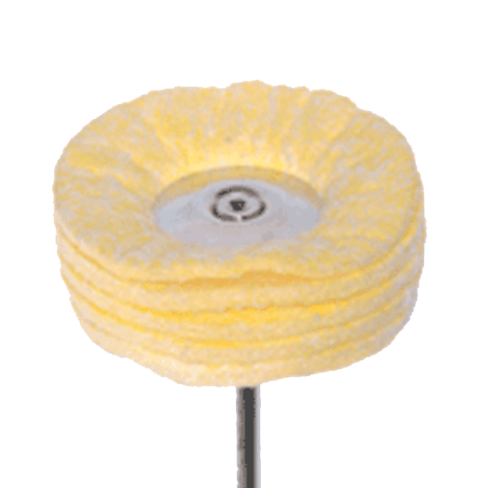 #155-220 Yellow Leather Polishing Wheel HP Pack of 5 product image