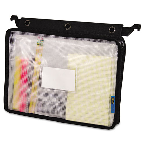 Advantus Expanding Zipper Pouch 13 x 9 1/4 Clear/Black product image
