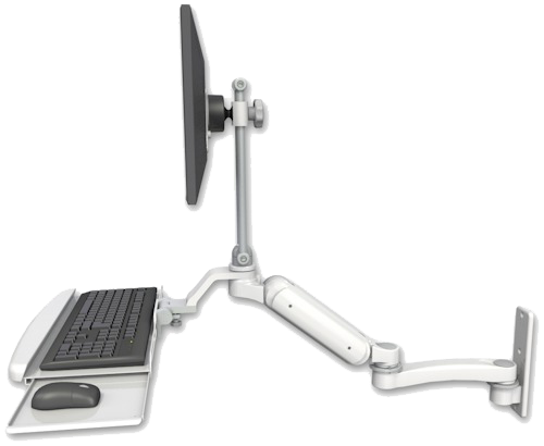 Ultra 180 Arm with EV710 Monitor Mount Wall Mount and Bent Keyboard Tray and 11" Arm product image