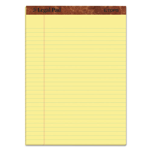 Tops Legal Pad Perforated 8-1/2" x 11-3/4" Canary 50 Sheets per Pad Pack of 12 product image