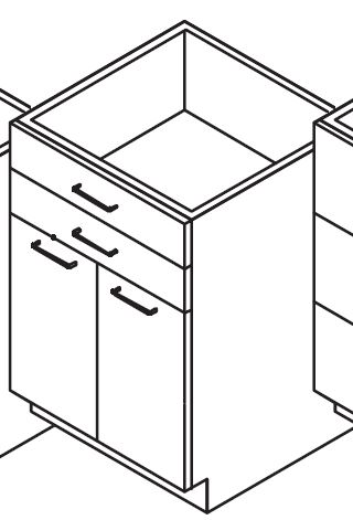 Cabinet 2 Drawer 2 Door No Top product image
