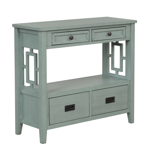 36'' Farmhouse Pine Style Wood Foye Retro Blue / Green product image